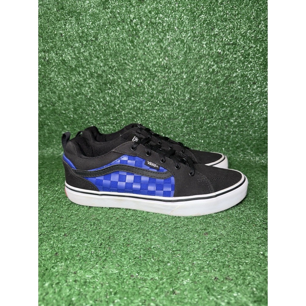 VANS Women Size 8.5 Filmore Checkerboard Black Blue Skate Shoes Sneakers Rainbow